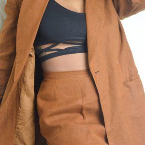 SOLD Vintage Linen Skirt Suit